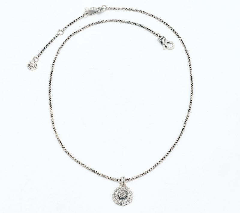 Christian James by Scott Grimes Sterling Floral Sunflower 16" Necklace — View 2