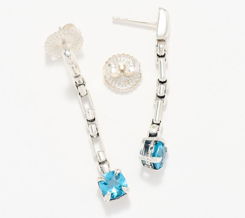 Christian James by Scott Grimes Sterling Silver Gemstone Drop Luciano Earring — View 2
