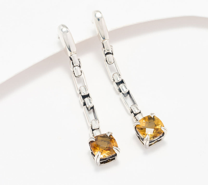 Christian James by Scott Grimes Sterling Silver Gemstone Drop Luciano Earring — View 11