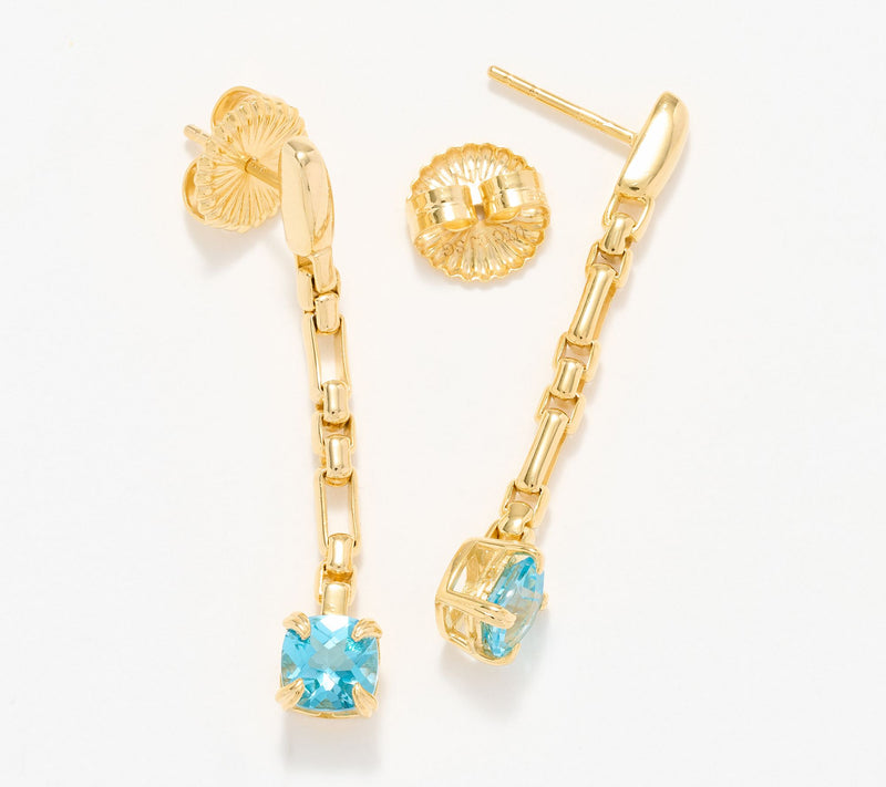 Christian James by Scott Grimes 14K Gold Clad Gemstone Drop Earrings — View 2