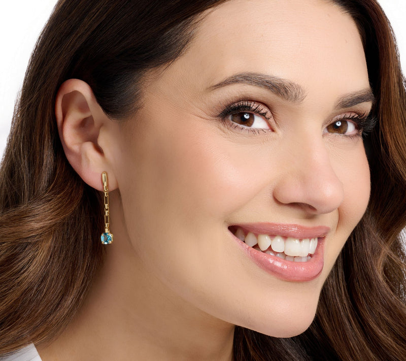 Christian James by Scott Grimes 14K Gold Clad Gemstone Drop Earrings — View 5