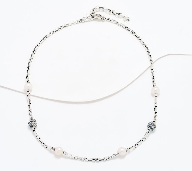 Christian James by Scott Grimes Cultured Pearl Floral Bead Necklace, Sterl — View 6