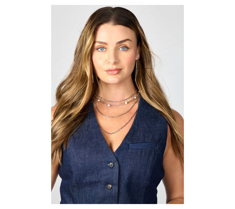 Christian James by Scott Grimes Cultured Pearl Floral Bead Necklace, Sterl — View 5