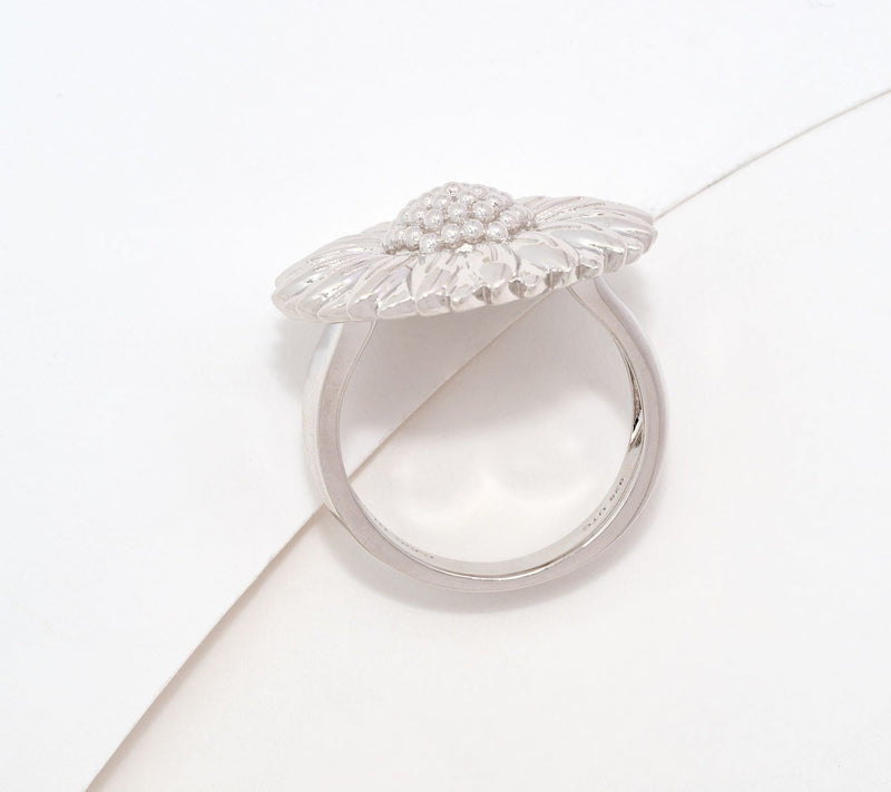 Christian James by Scott Grimes Sterling Silver Floral Sunflower Ring — View 3
