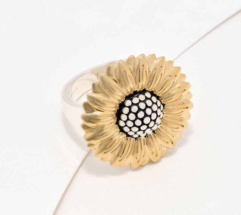 Christian James by Scott Grimes Two-tone Floral Sunflower Ring — Main view