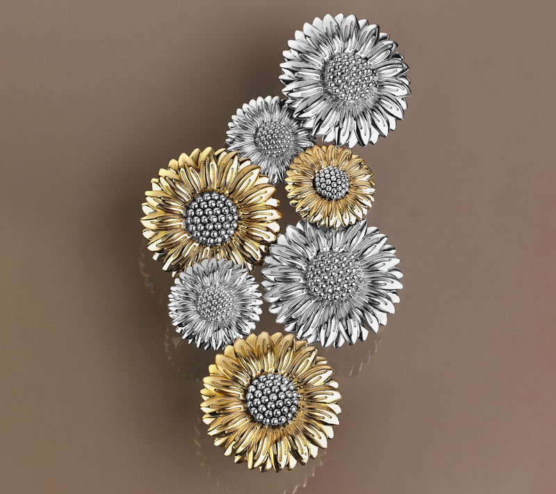 Christian James by Scott Grimes Sterling Silver Floral Bold Sunflower Ring — View 8