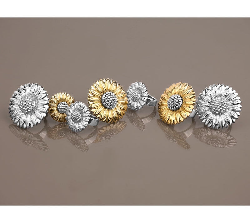 Christian James by Scott Grimes Two-tone Floral Bold Sunflower Ring — View 8