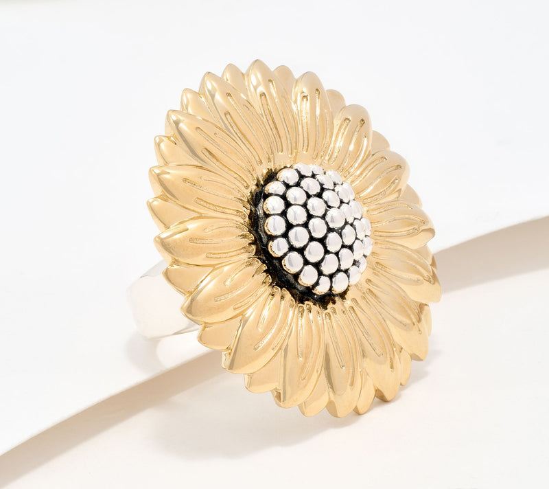 Christian James by Scott Grimes Two-tone Floral Bold Sunflower Ring — Main view