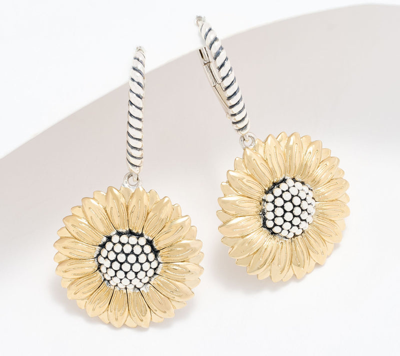 Christian James by Scott Grimes Two-tone Floral Sunflower Earrings — Main view
