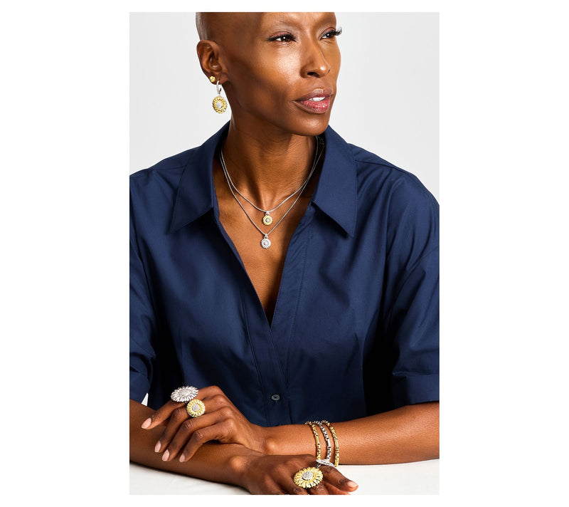 Christian James by Scott Grimes Two-tone Floral Sunflower Earrings — View 7