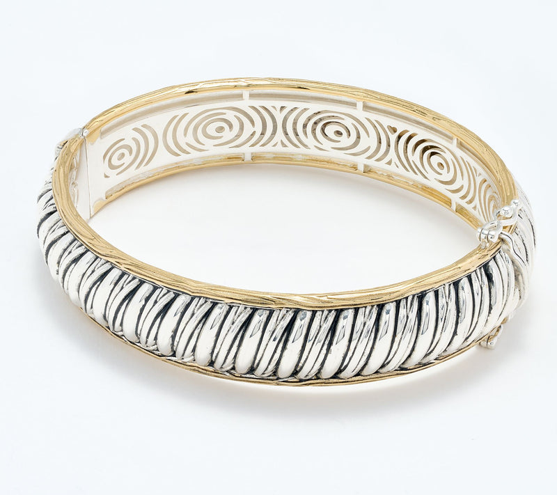 Christian James by Scott Grimes Two-Tone Bold Ripple Hinged Bangle, 44.2g — Main view