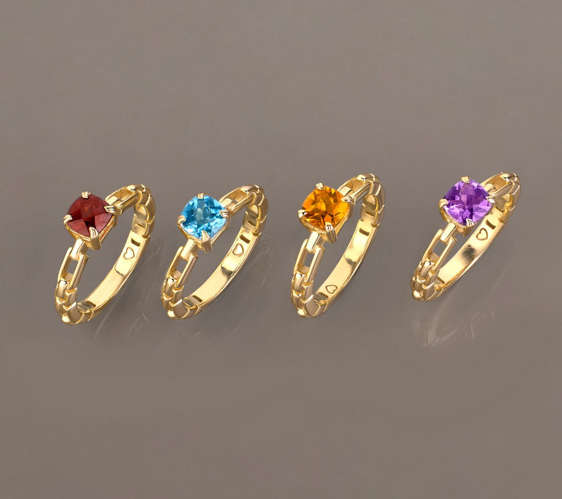Christian James by Scott Grimes 14K Gold Clad Luciano Gemstone Ring — View 5