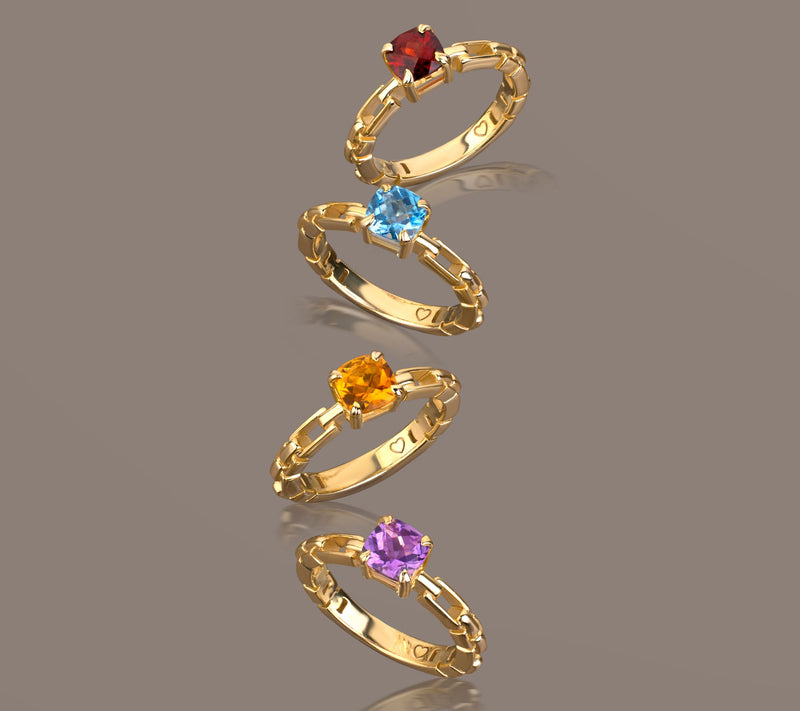 Christian James by Scott Grimes 14K Gold Clad Luciano Gemstone Ring — View 4