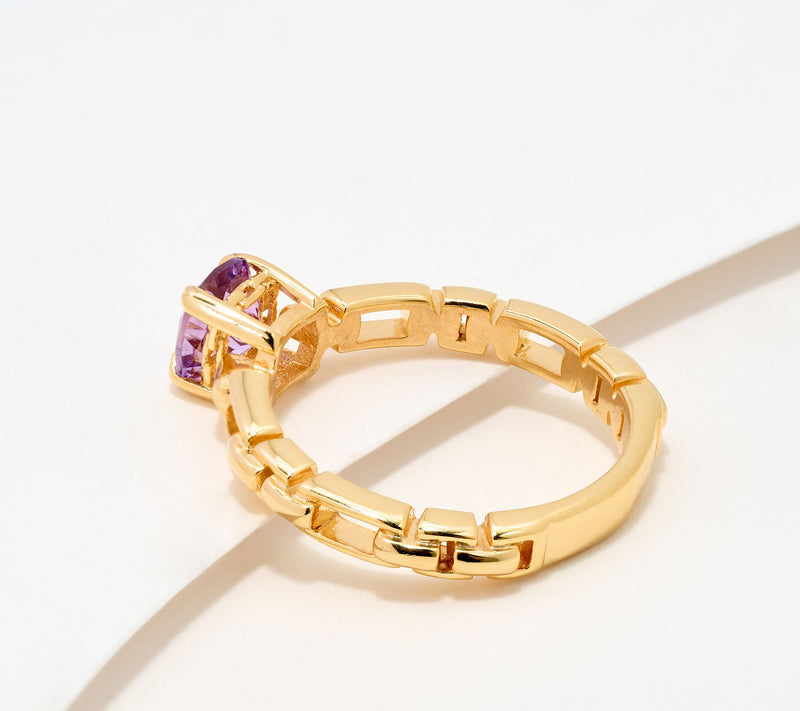 Christian James by Scott Grimes 14K Gold Clad Luciano Gemstone Ring — View 2