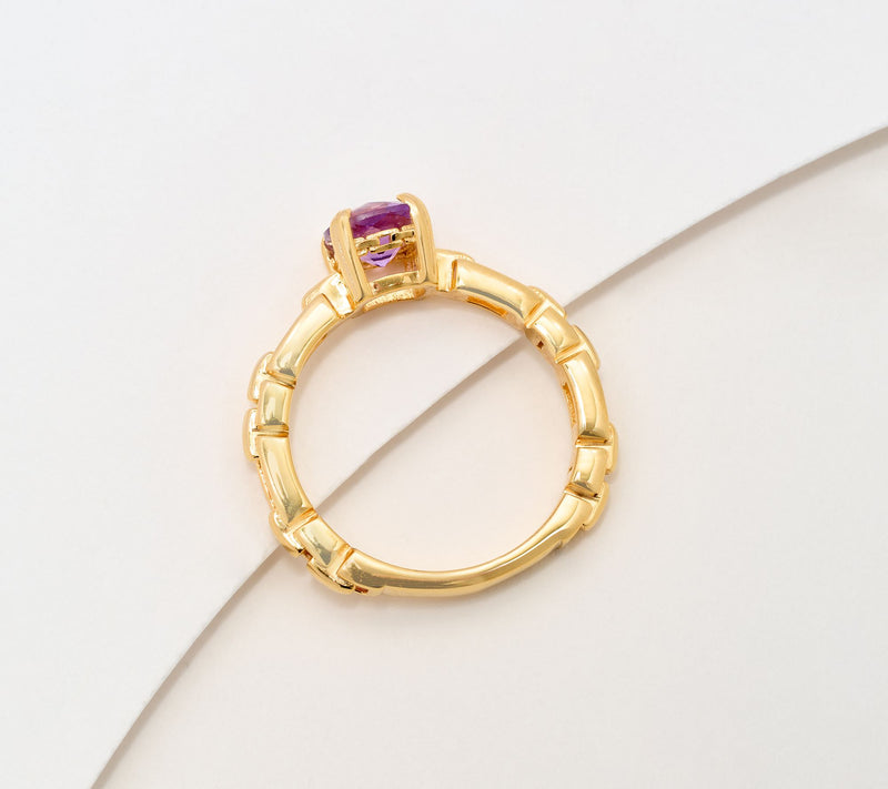 Christian James by Scott Grimes 14K Gold Clad Luciano Gemstone Ring — View 3