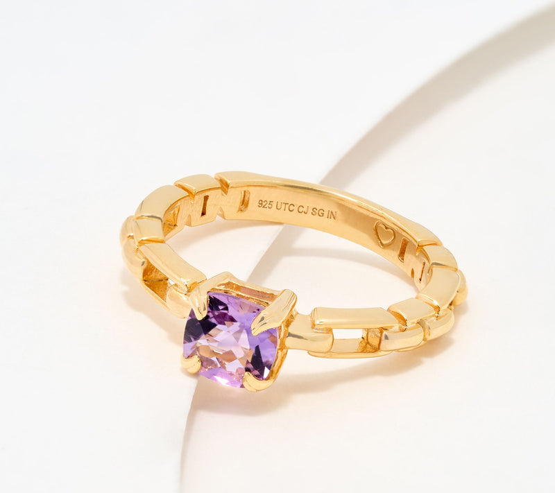 Christian James by Scott Grimes 14K Gold Clad Luciano Gemstone Ring — View 14