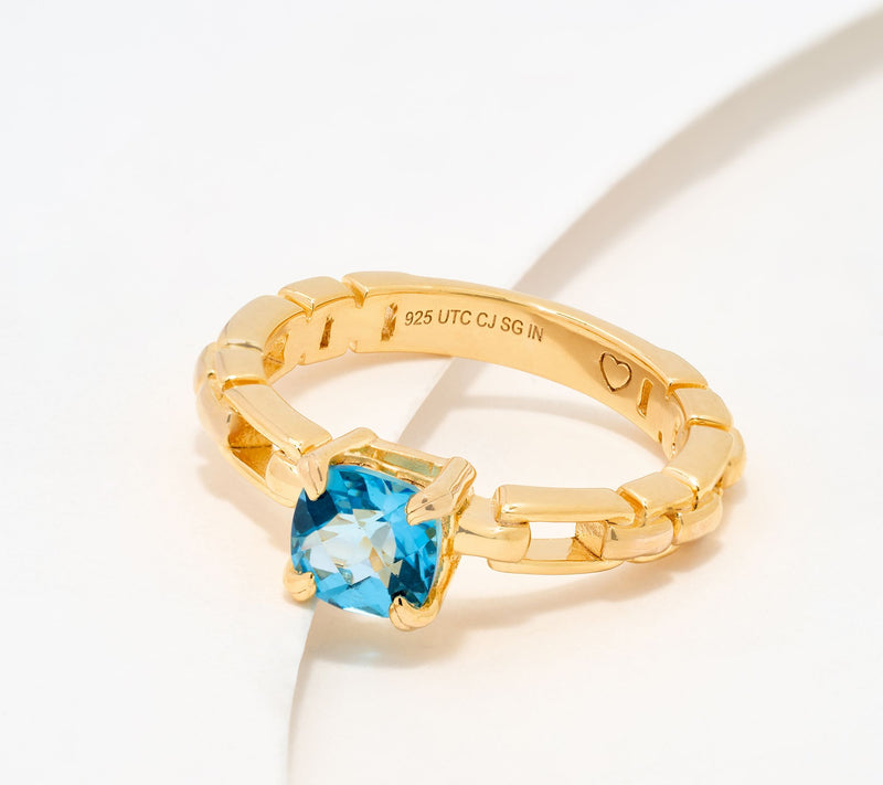 Christian James by Scott Grimes 14K Gold Clad Luciano Gemstone Ring — View 15