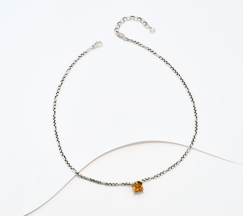 Christian James by Scott Grimes Gemstone 7x1 Luciano Necklace, Sterl — View 2
