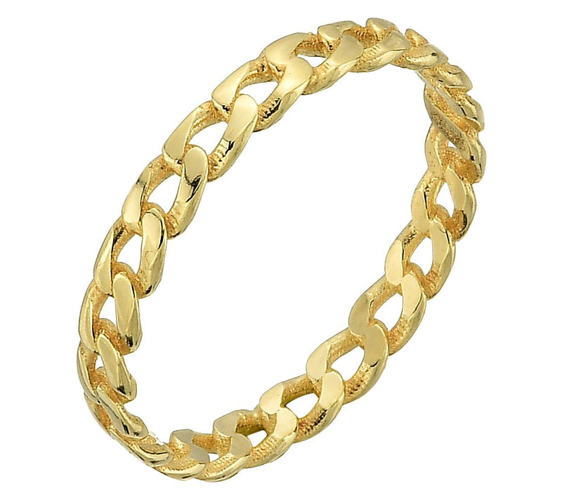 Adorna 14K Gold Curb Design Polished Band Ring — Main view