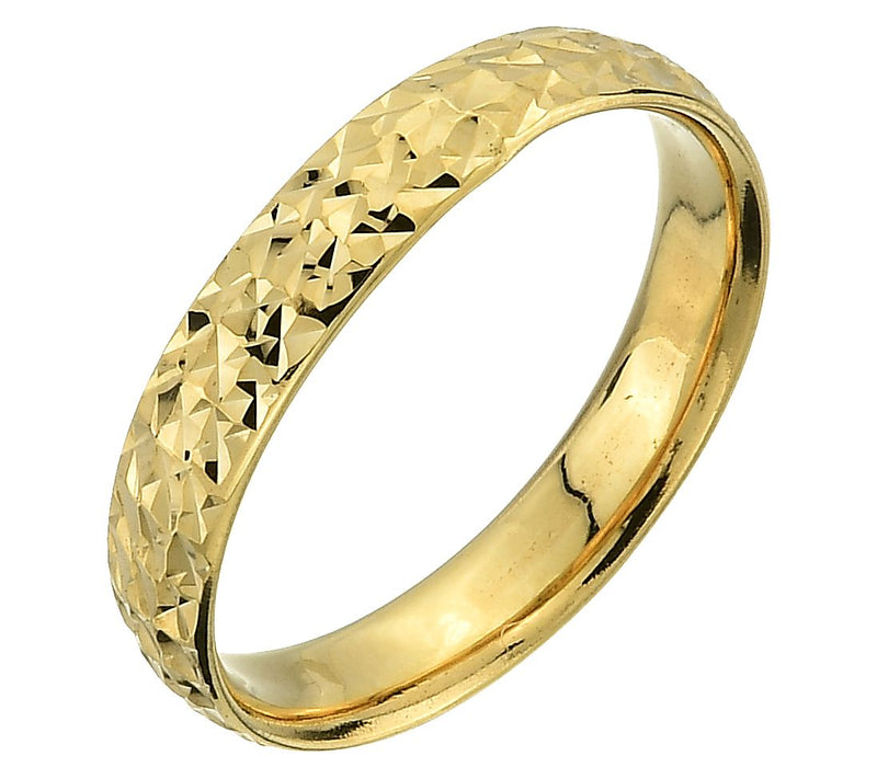 Adorna 14K Gold Diamond Cut Design Band Ring — Main view