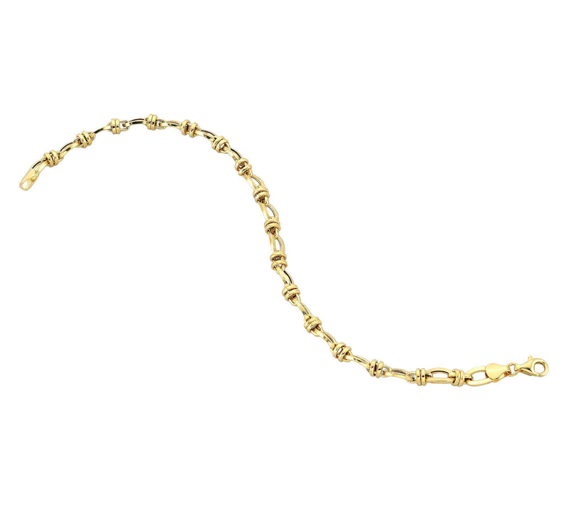 Adorna 14K Gold Fancy Status Link Bracelet — View 2