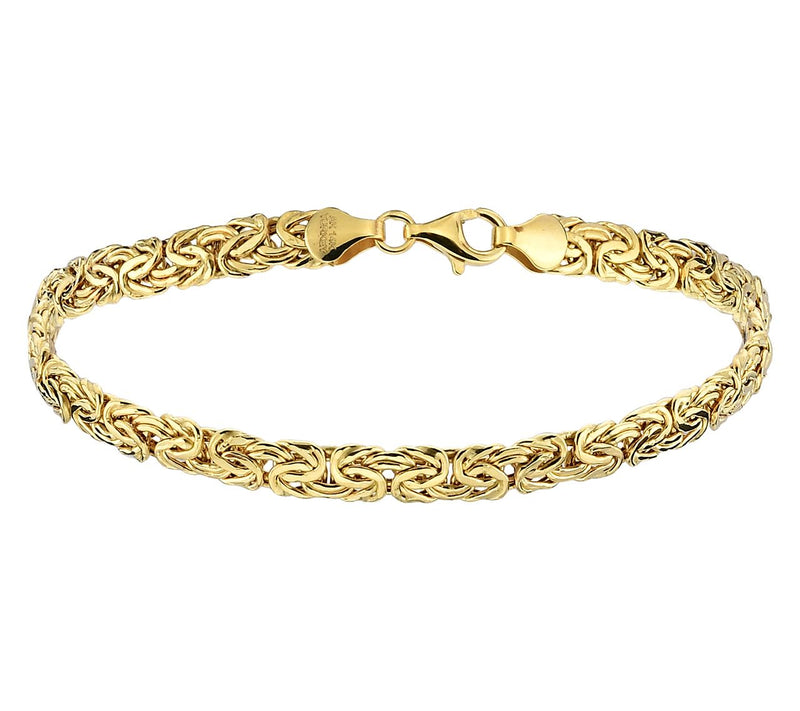 Adorna 14K Gold 5mm Polished Byzantine Chain Bracelet — View 2