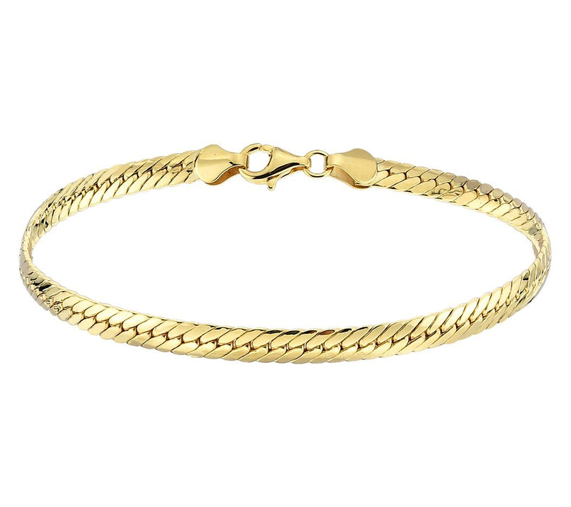 Adorna 14K Gold Cuban Snake Chain Bracelet — View 2