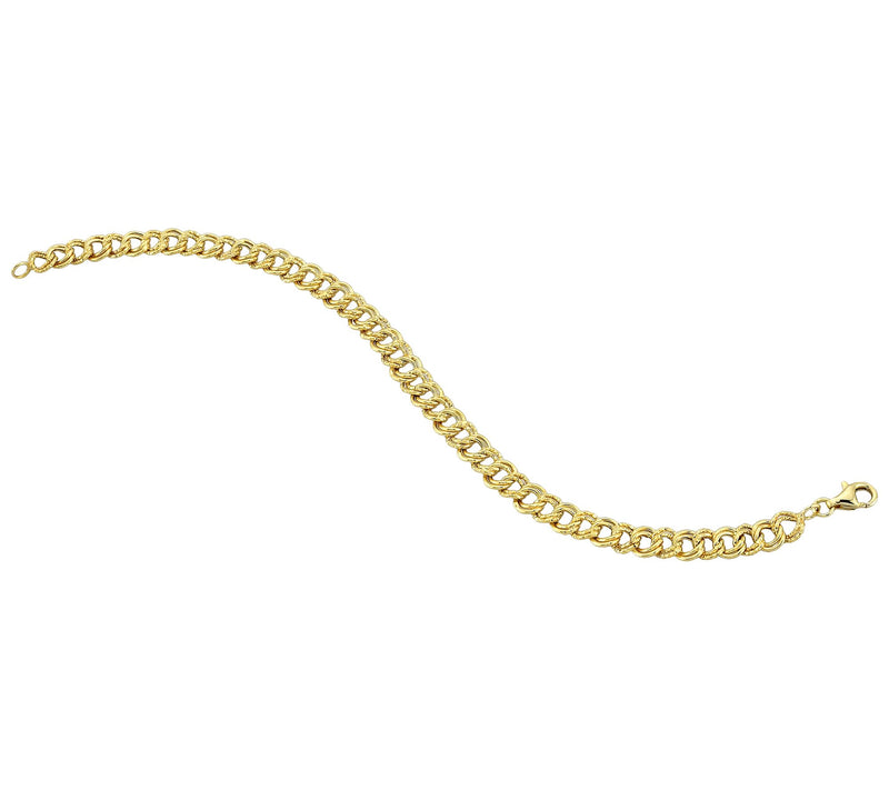 Adorna 14K Gold Diamond Cut Curb Link Bracelet — Main view
