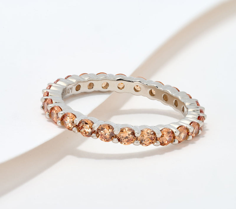 Diamonique Classics Full of Color Band Ring, Sterling Silver — View 8