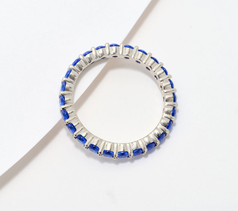 Diamonique Classics Full of Color Band Ring, Sterling Silver — View 2