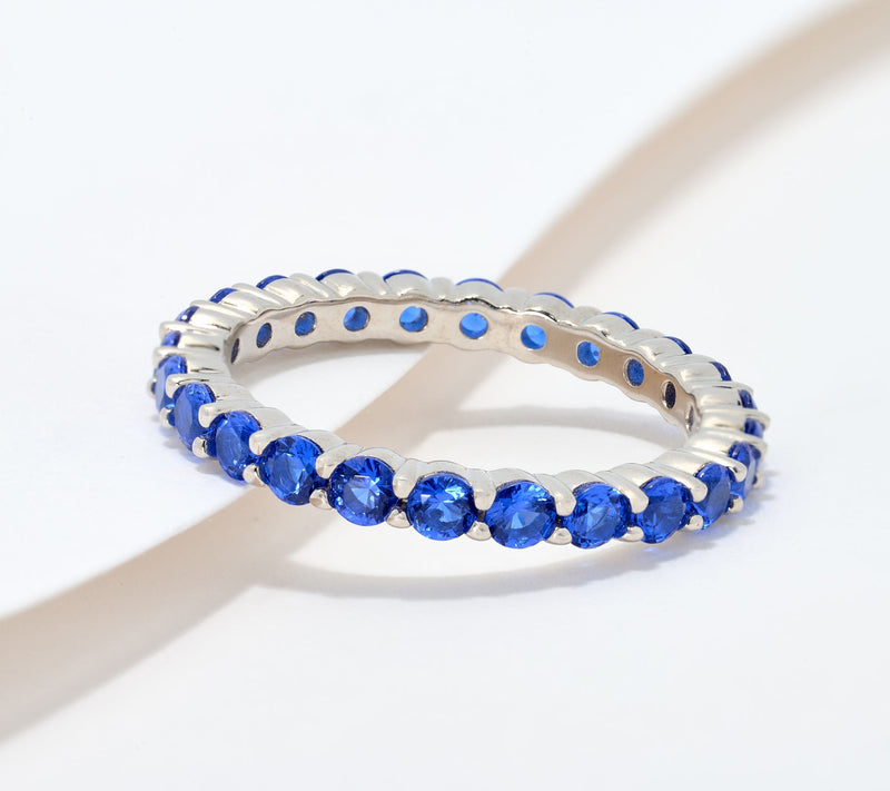Diamonique Classics Full of Color Band Ring, Sterling Silver — View 11