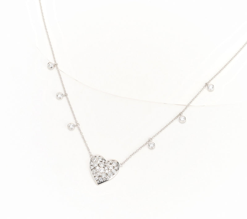 Diamonique x Kathy Levine Love-A-Lot Heart Necklace, Sterling Silver — View 5