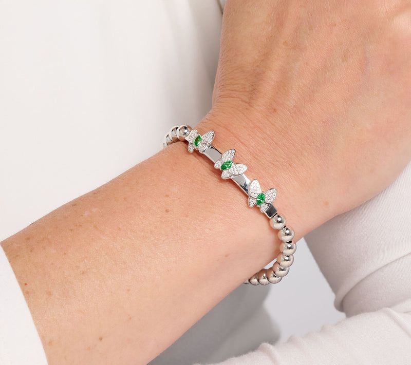 Diamonique x Kathy Levine Flutter By Stretch Bracelet, Sterl — View 9