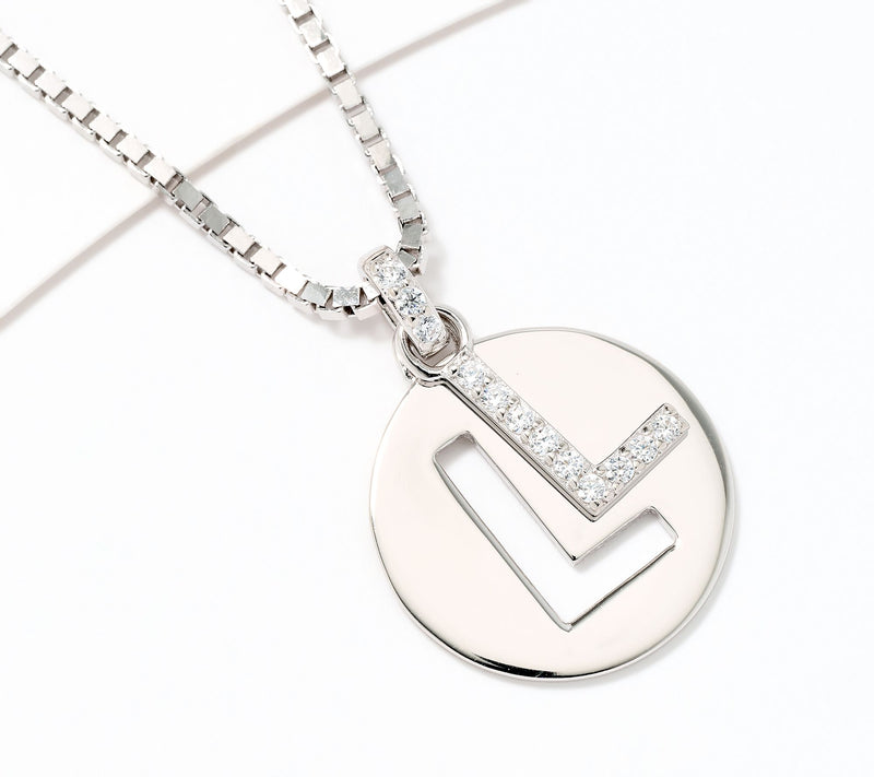 Diamonique x Kathy Levine Cut It Out Necklace, Sterling Silver — View 44