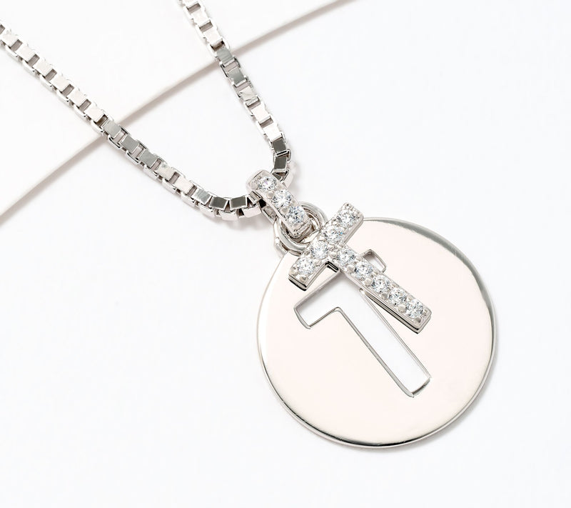 Diamonique x Kathy Levine Cut It Out Necklace, Sterling Silver — View 52