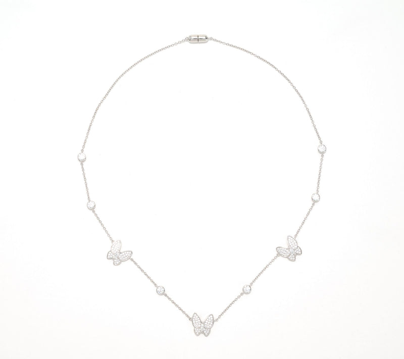 Diamonique x Kathy Levine Flutter By Necklace, Sterling Silver — View 5