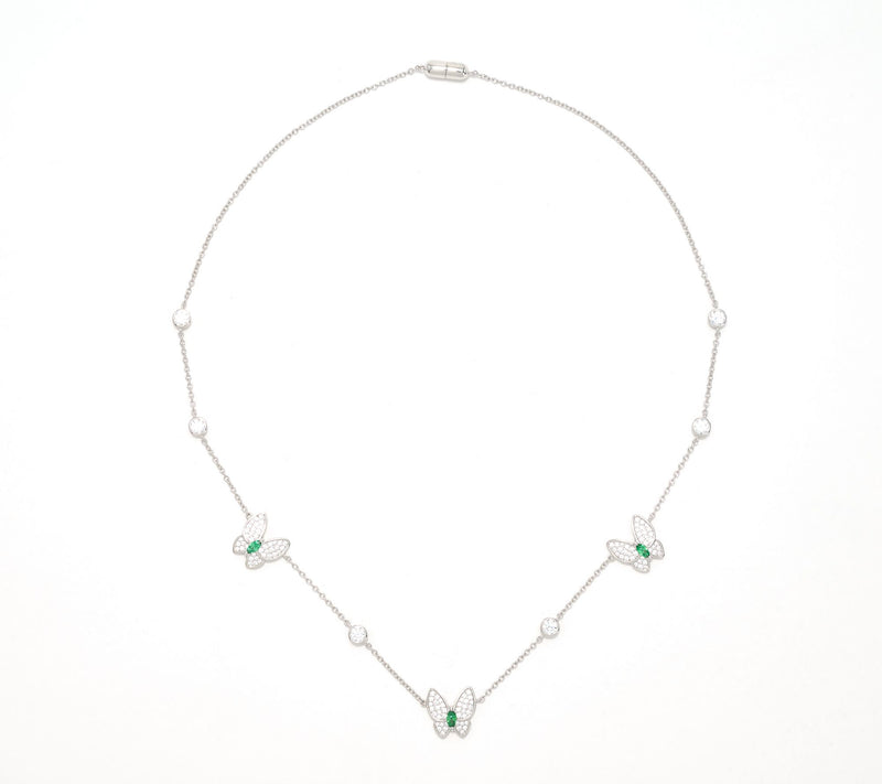 Diamonique x Kathy Levine Flutter By Necklace, Sterling Silver — View 7
