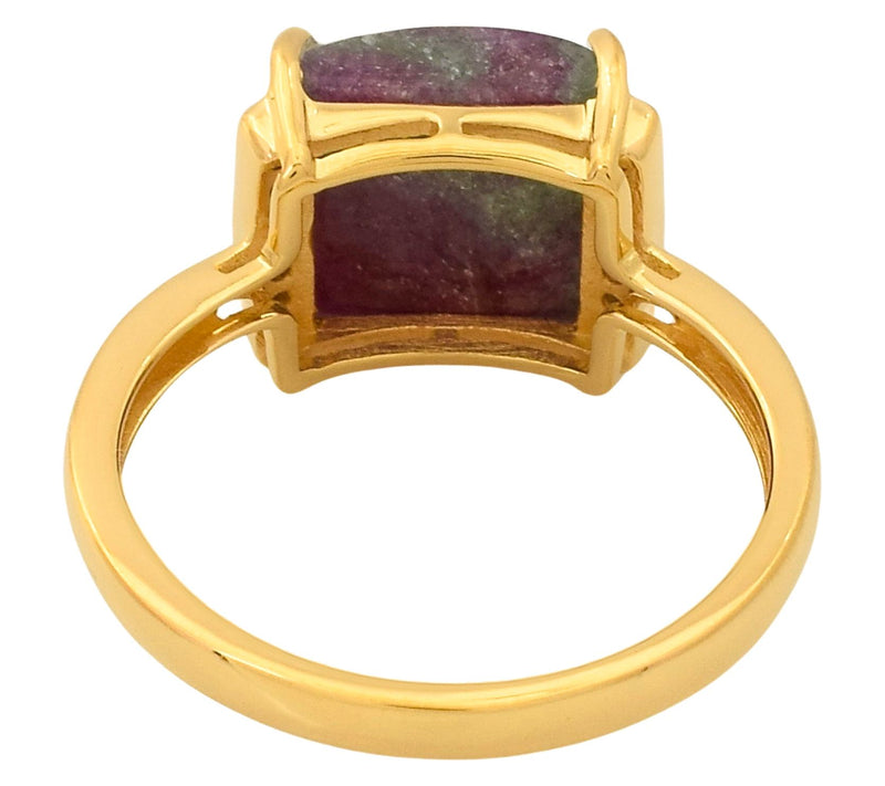 Affinity Gems Ruby Zoisite & Diamond Ring, 14KGold Plated — View 5