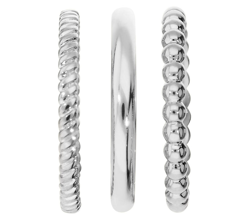Bronzo Italia Set of 3 Thin Band Rings — View 2