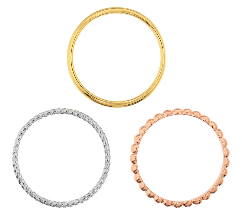 Bronzo Italia Set of 3 Thin Band Rings — View 3