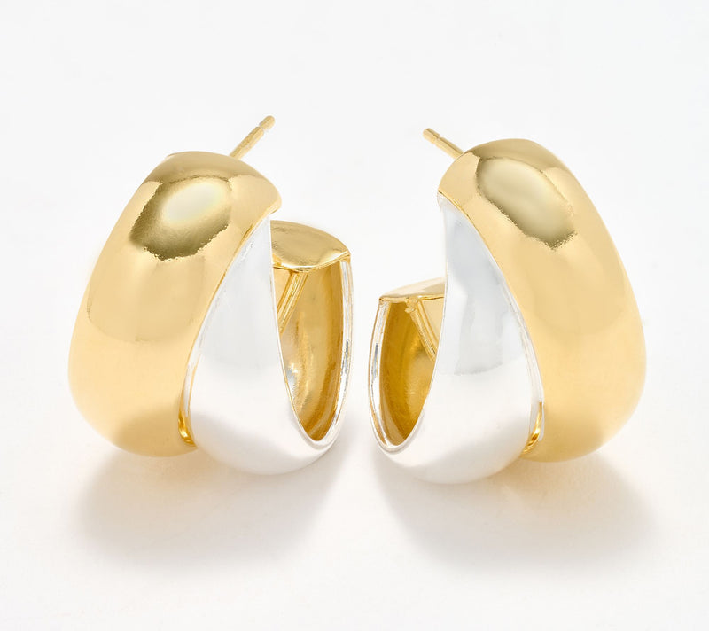 UltraFine 950 Silver Double Nested 7/8" Hoop Earrings — Main view