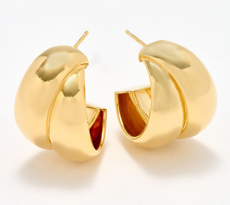 UltraFine 950 Silver Double Nested 7/8" Hoop Earrings — View 10