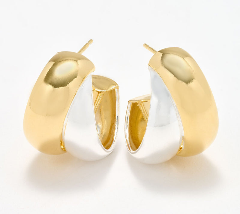 UltraFine 950 Silver Double Nested 7/8" Hoop Earrings — View 11