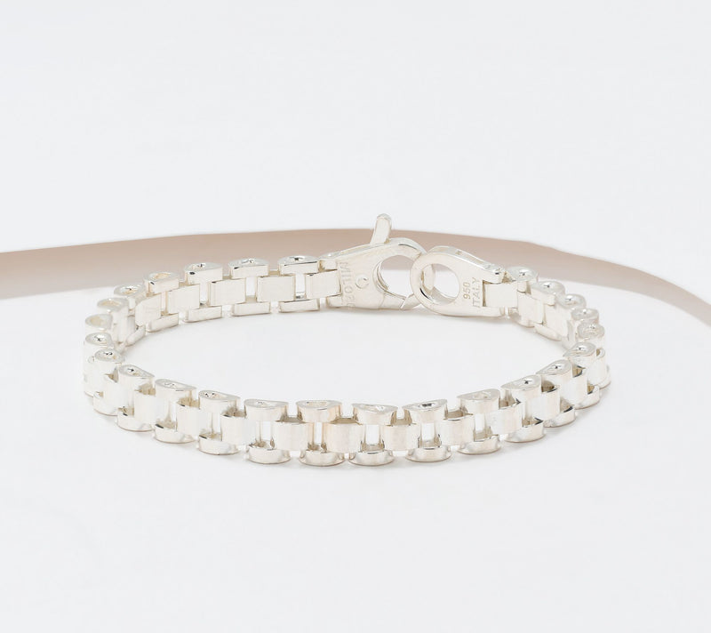 UltraFine 950 Silver Panther Link Chain Bracelet — View 2
