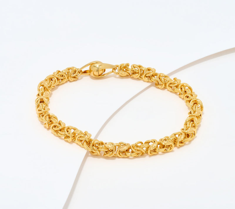 UltraFine 950 Silver Byzantine Chain Magnetic Clasp Bracelet — View 4