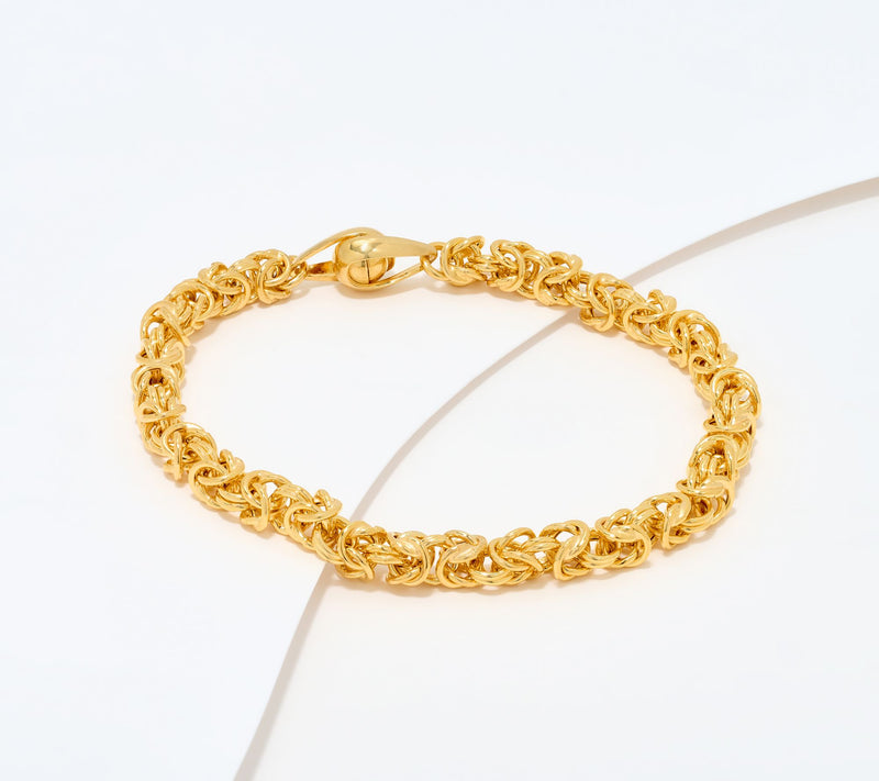 UltraFine 950 Silver Byzantine Chain Magnetic Clasp Bracelet — View 10