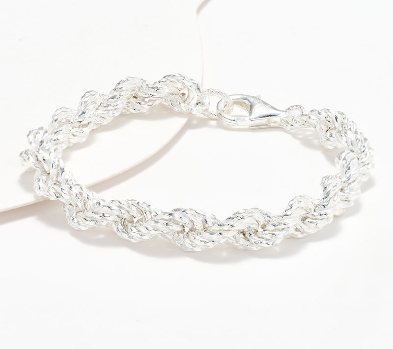 UltraFine 950 Silver Brilliant Rope Bracelet — View 7