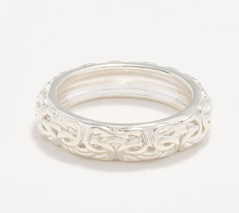 UltraFine 950 Silver 5mm Byzantine Ring — View 5