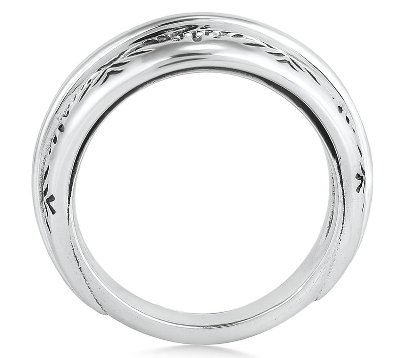 American West Sterling Silver Engraved TaperedRing — View 2