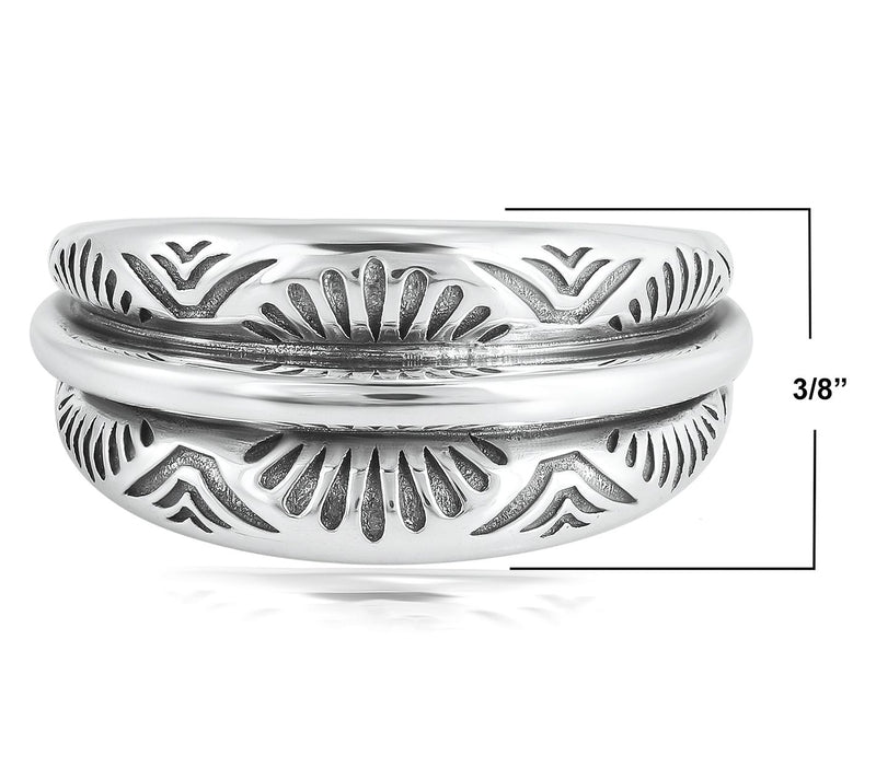 American West Sterling Silver Engraved TaperedRing — View 3